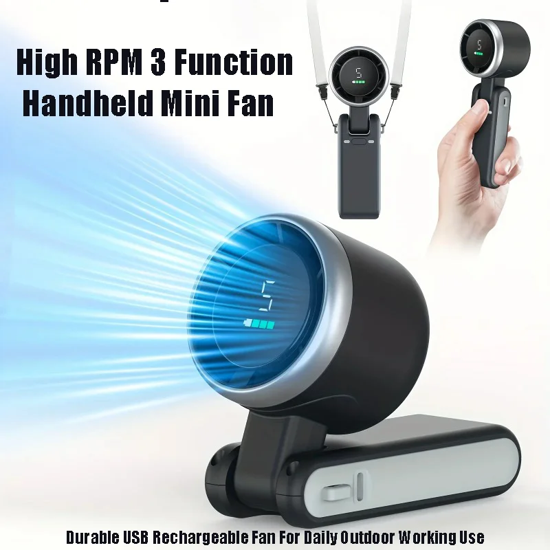 Outdoor Camping Fans - 5 Speed Levels Mini Fan 3
