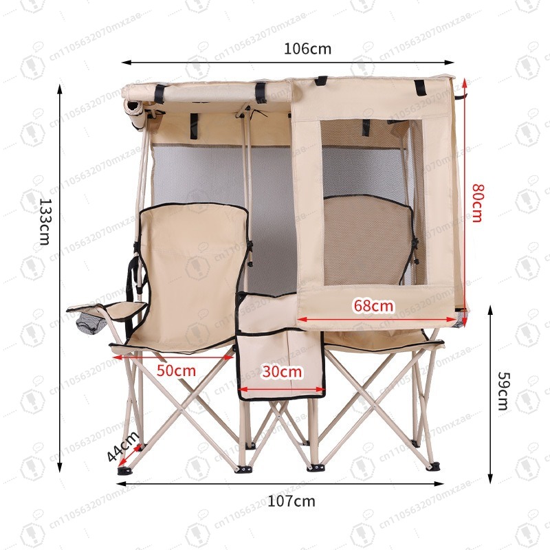 Outdoor Camping Folding Chairs - Outdoor camping leisure double folding chair