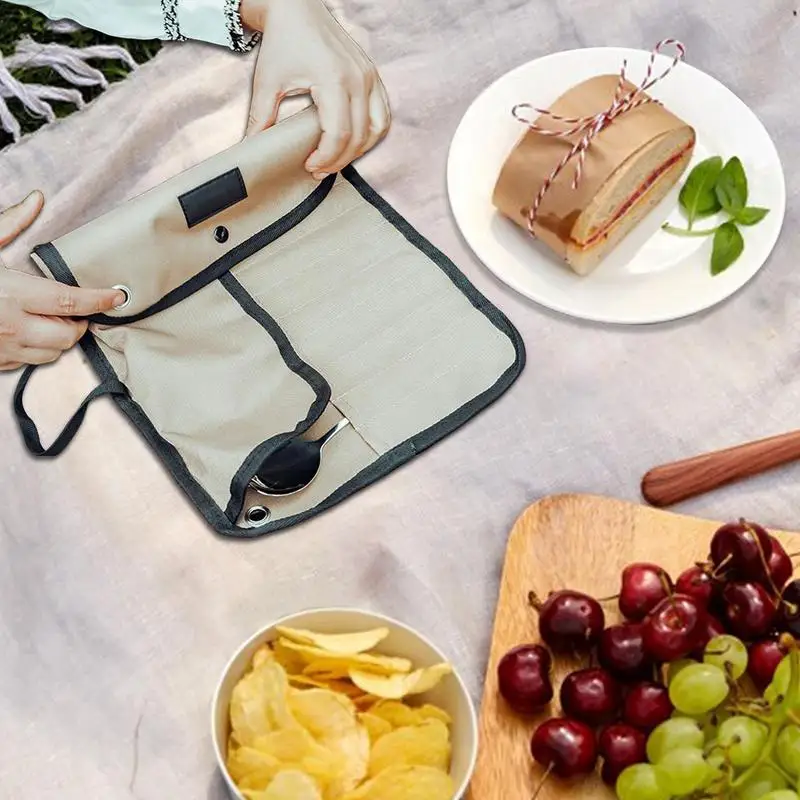 Camping Cutlery Roll Bag12 Slo - Outdoor Camping Utensils ulasan dan harga