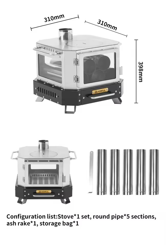 HOMFUL Portable Firewood Stove - Outdoor Camping Wood Burning Stove ulasan dan harga