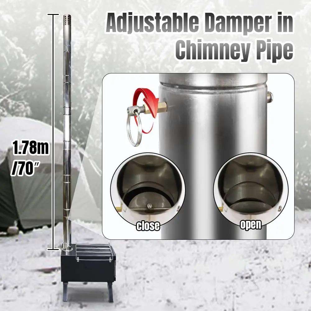 Portable Outdoor Stainless Ste - Outdoor Camping Stove Wood ulasan dan harga