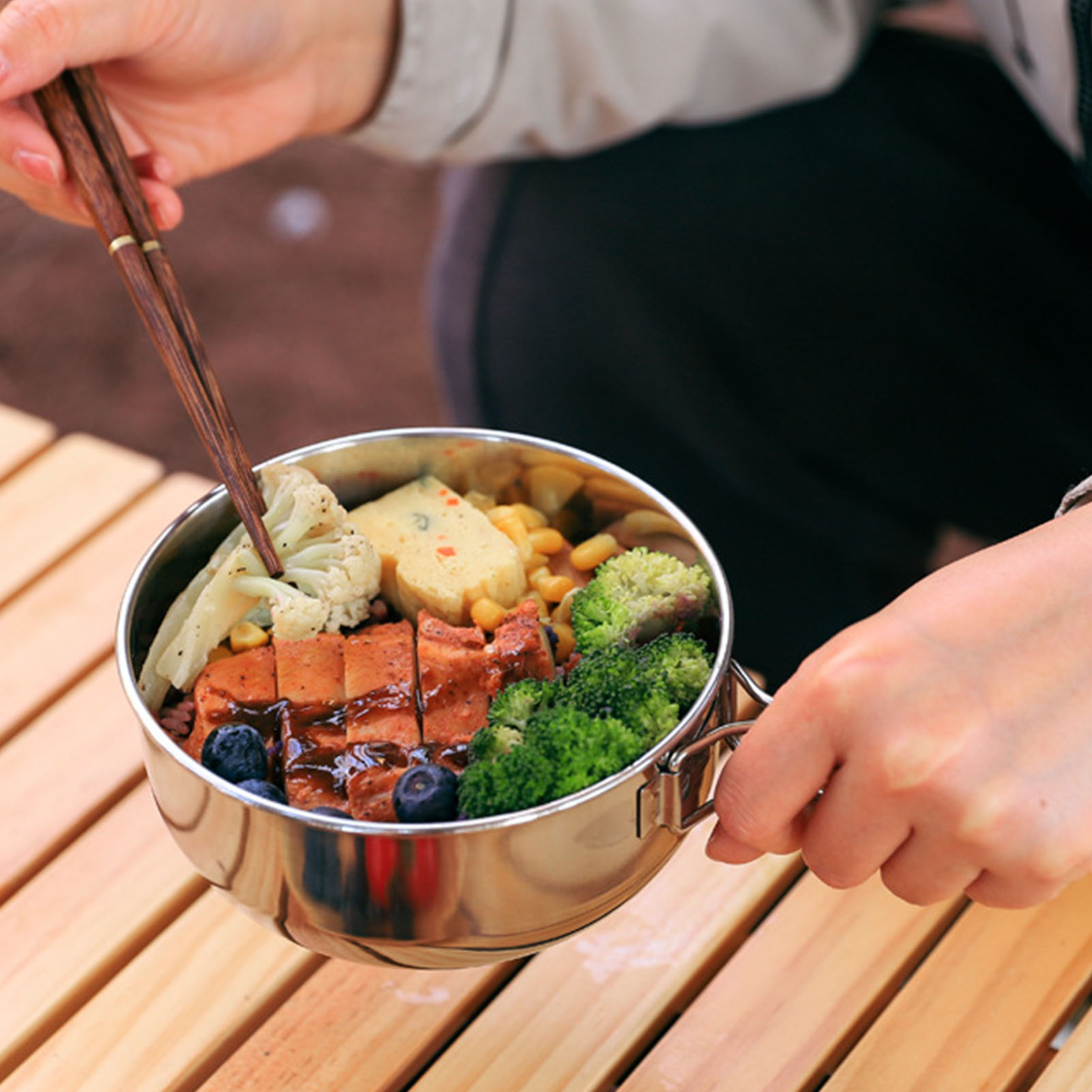 Foldable Camping Pot Stainless - Outdoor Camping Utensils ulasan dan harga