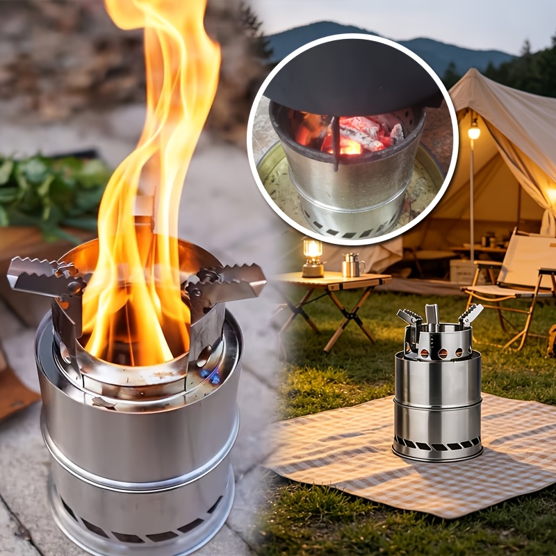Portable Foldable Stainless St - Outdoor Camping Stove Wood ulasan dan harga