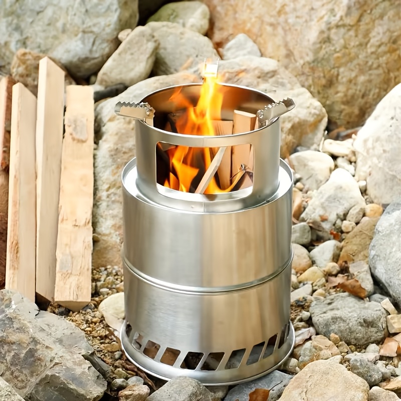 Portable Foldable Stainless St - Outdoor Camping Stove Wood ulasan dan harga