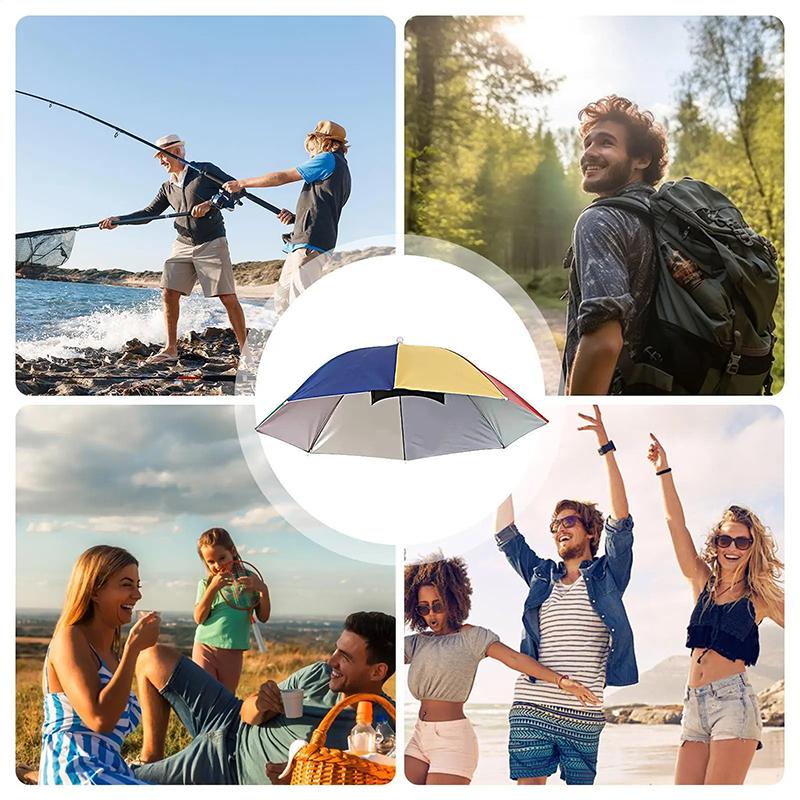 Hot! Head-mounted Umbrella Fol - Outdoor Camping Umbrella ulasan dan harga