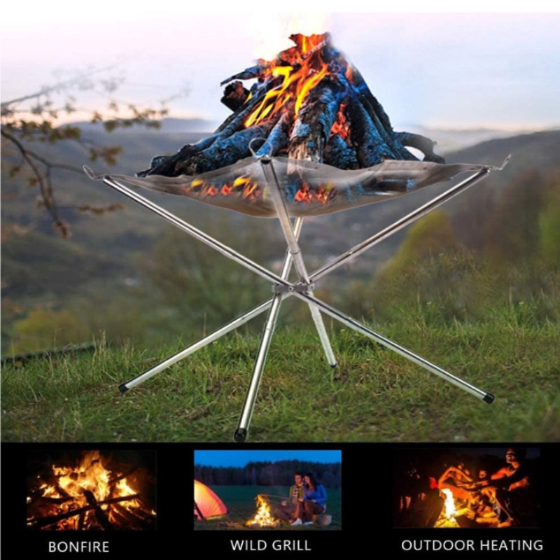 Outdoor BBQ Bonfire Rack Porta - Outdoor Camping Wood Burning Stove ulasan dan harga