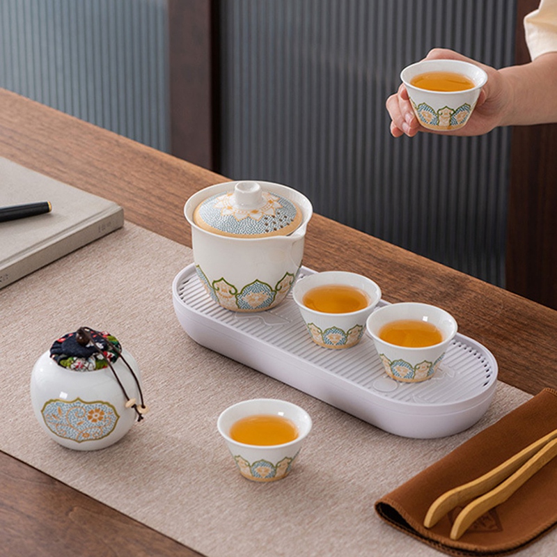 Ceramic Art Tea Set Travel Tea - Outdoor Camping Set ulasan dan harga