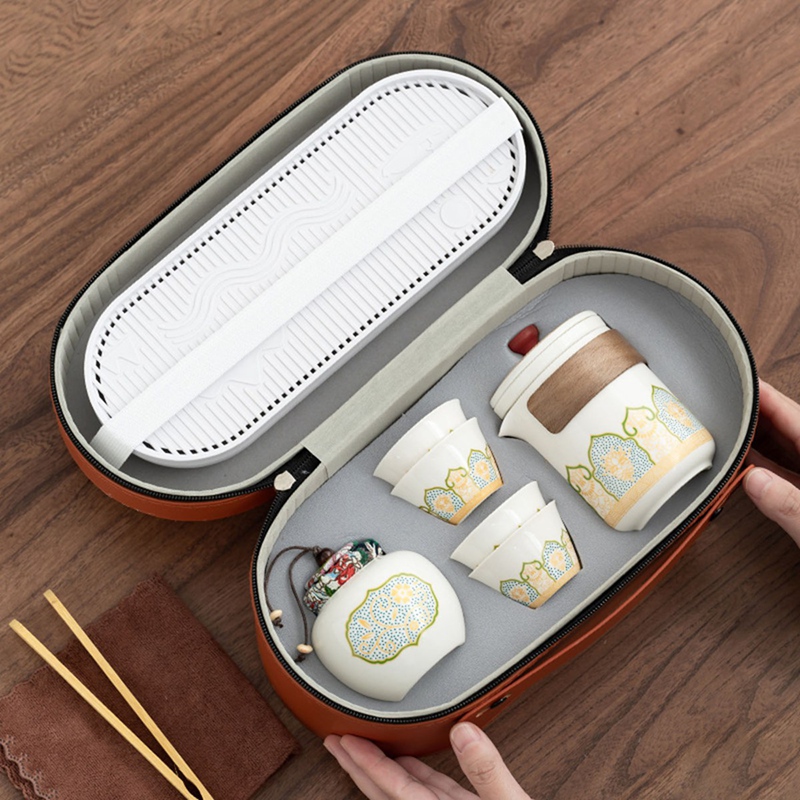 Ceramic Art Tea Set Travel Tea - Outdoor Camping Set ulasan dan harga