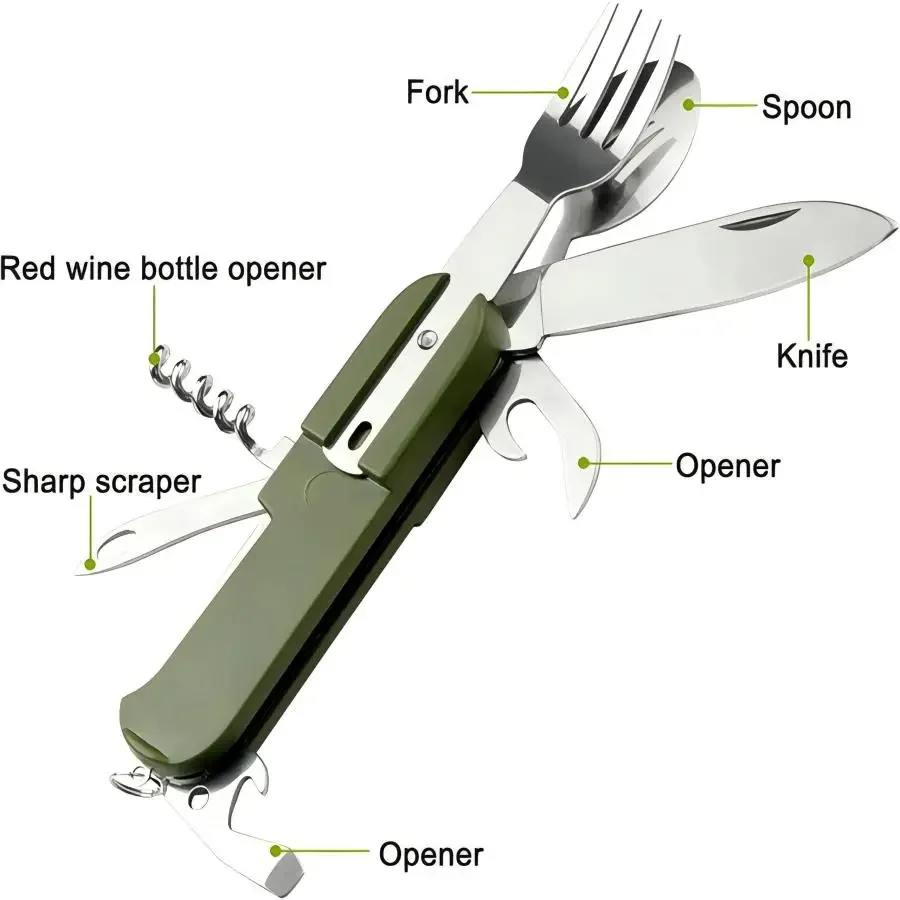 Camping Gear 5-in-1 Stainless  - Outdoor Camping Essentials ulasan dan harga