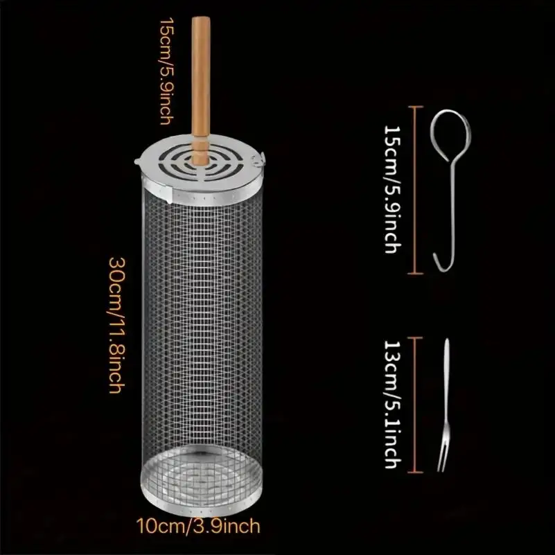 Round Barbecue Grill Basket Se - Outdoor Camping Essentials ulasan dan harga