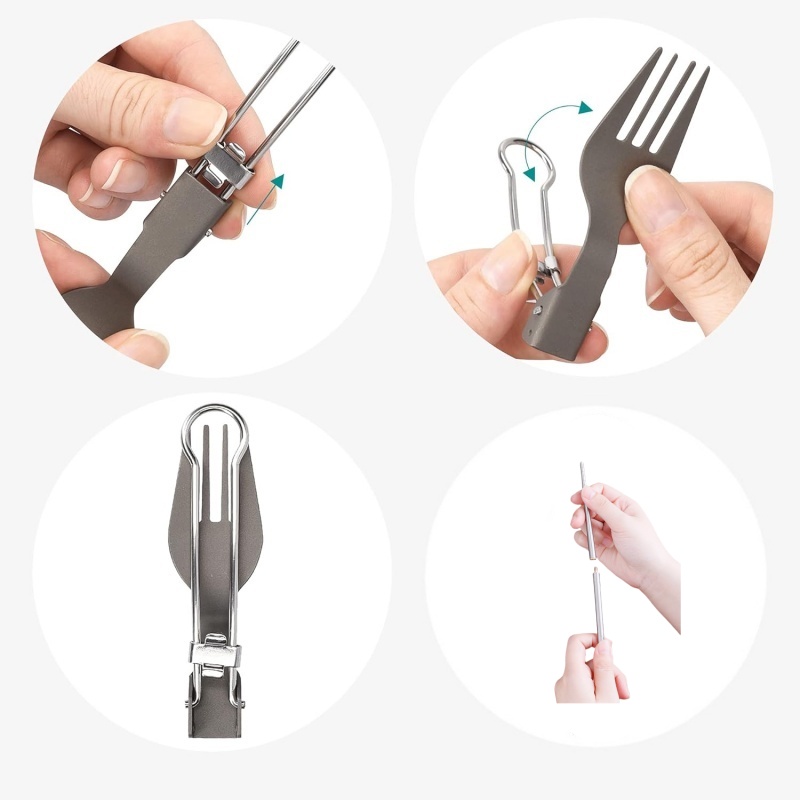 Titanium Foldable Utensil Set  - Outdoor Camping Utensils ulasan dan harga