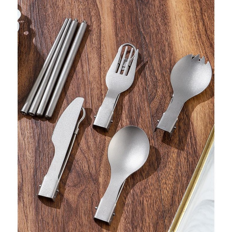 Titanium Foldable Utensil Set  - Outdoor Camping Utensils ulasan dan harga
