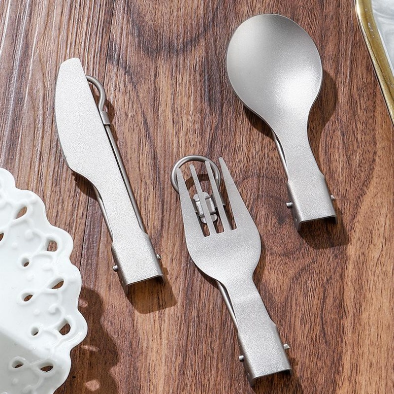 Titanium Foldable Utensil Set  - Outdoor Camping Utensils ulasan dan harga