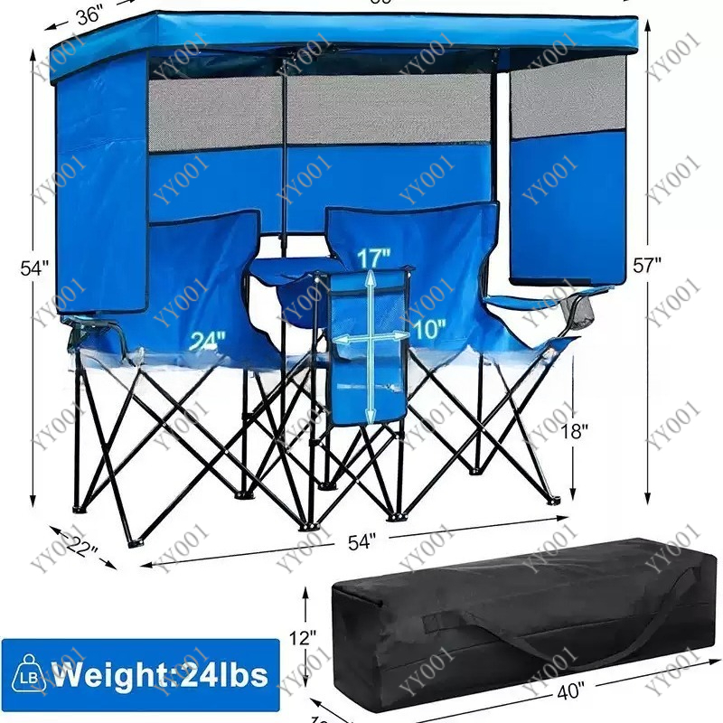 Portable Double Folding Campin - Outdoor Camping Folding Chairs ulasan dan harga