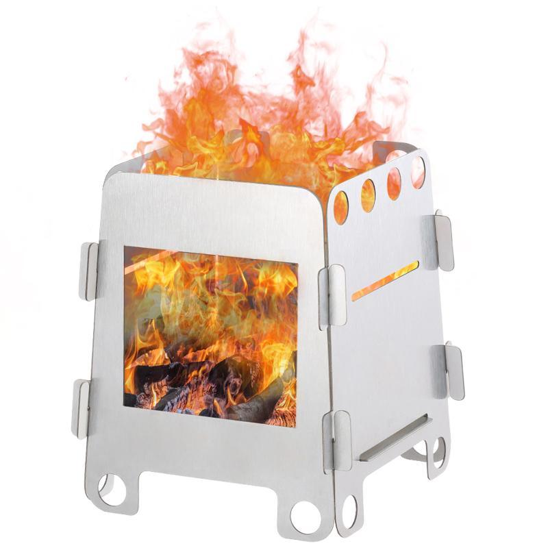 1 Set Folding Camping Wood Sto - Outdoor Camping Stove Wood ulasan dan harga