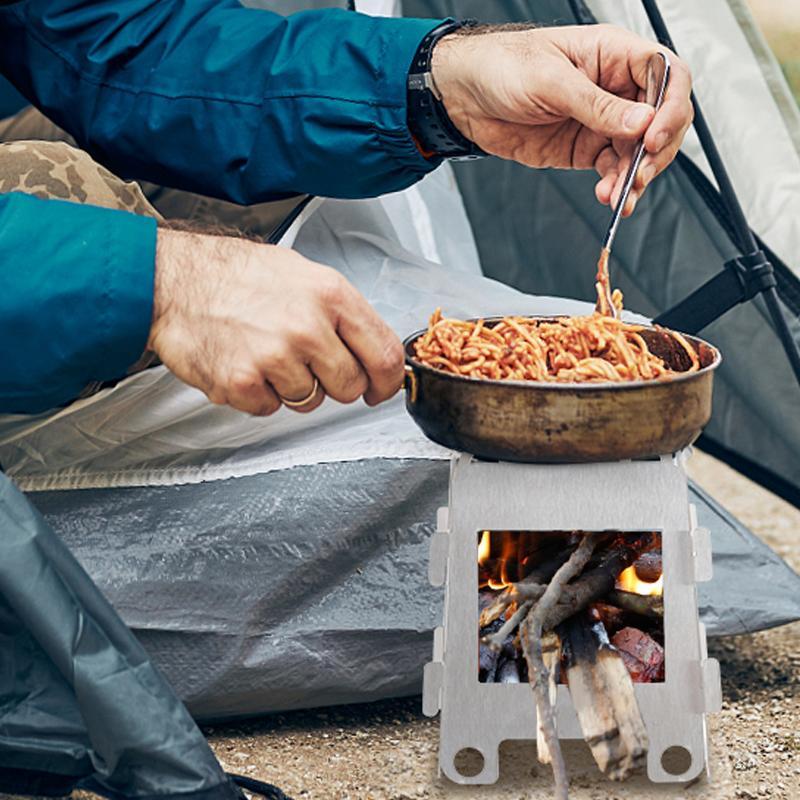 1 Set Folding Camping Wood Sto - Outdoor Camping Stove Wood ulasan dan harga