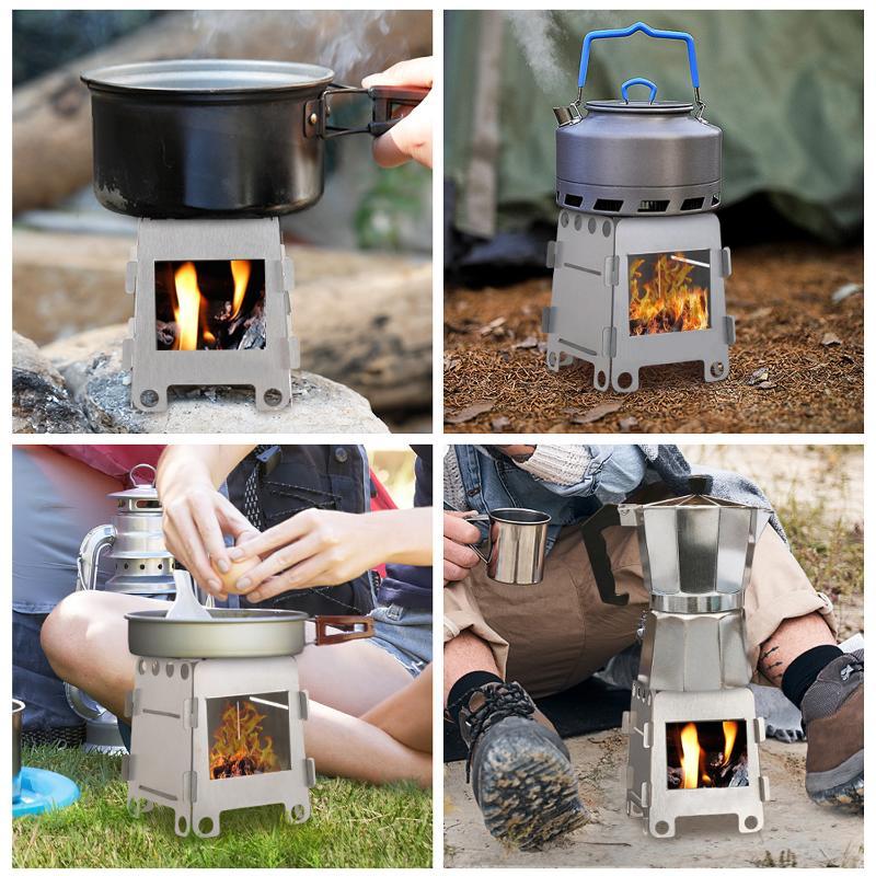 1 Set Folding Camping Wood Sto - Outdoor Camping Stove Wood ulasan dan harga