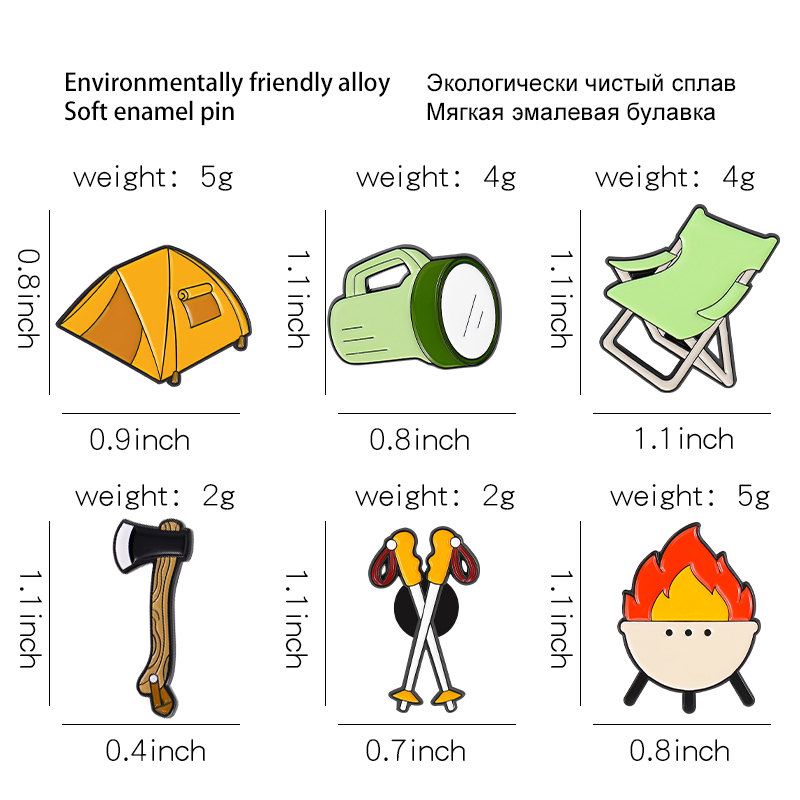 Go Camping Enamel Pins Custom  - Trekking Poles ulasan dan harga