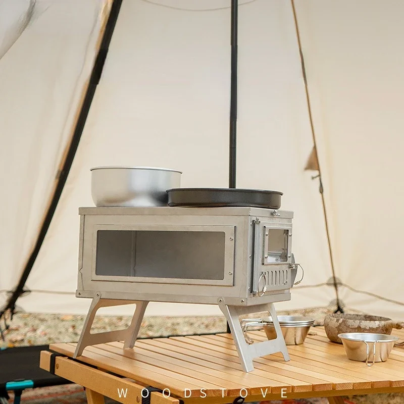 Camping Tent Stove with Chimne - Outdoor Camping Stove Wood ulasan dan harga