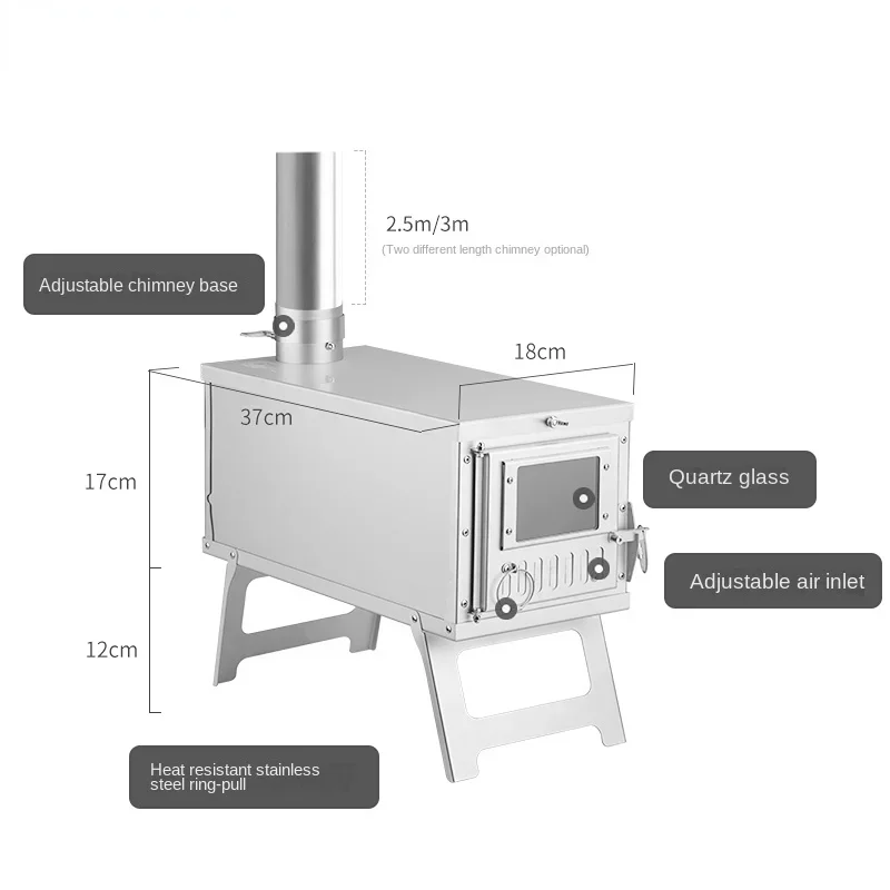 Camping Tent Stove with Chimne - Outdoor Camping Stove Wood ulasan dan harga